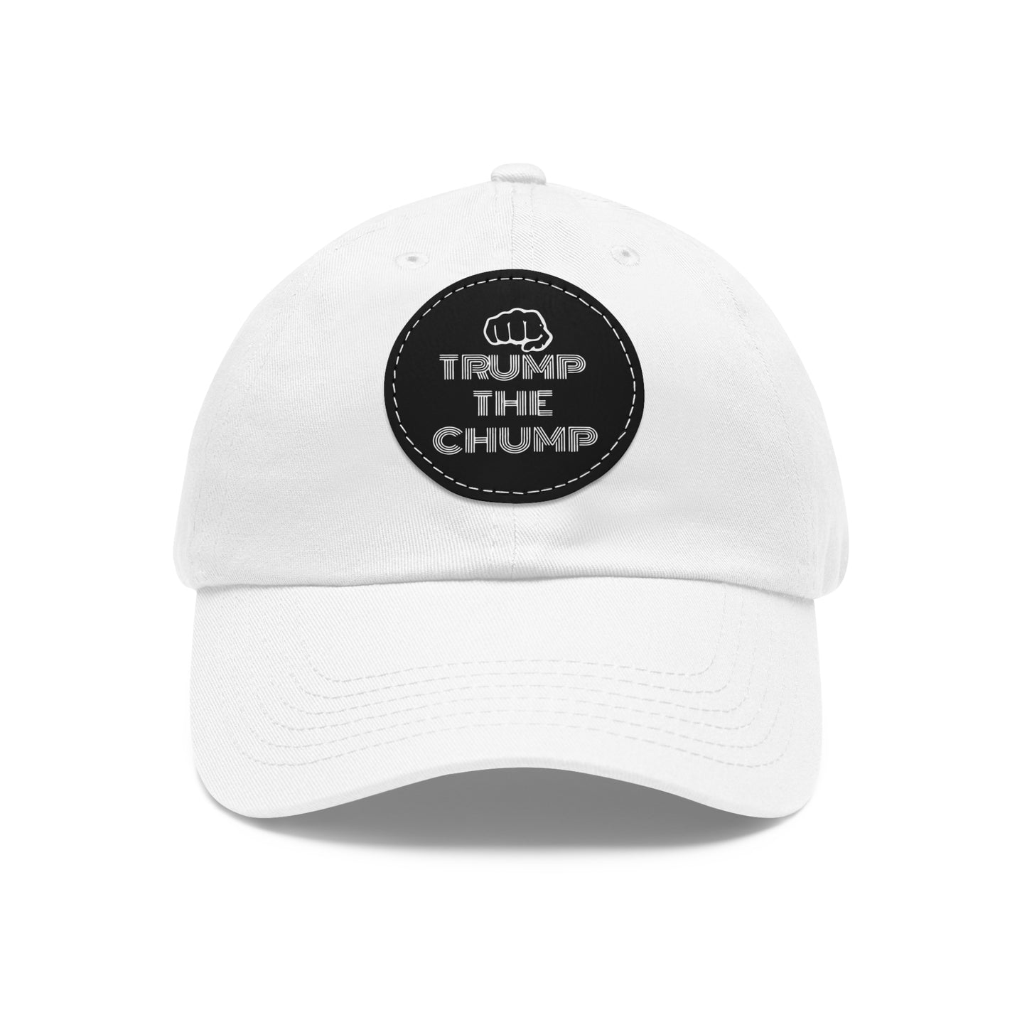 Trump The Chump Hat with Leather Patch (Round)
