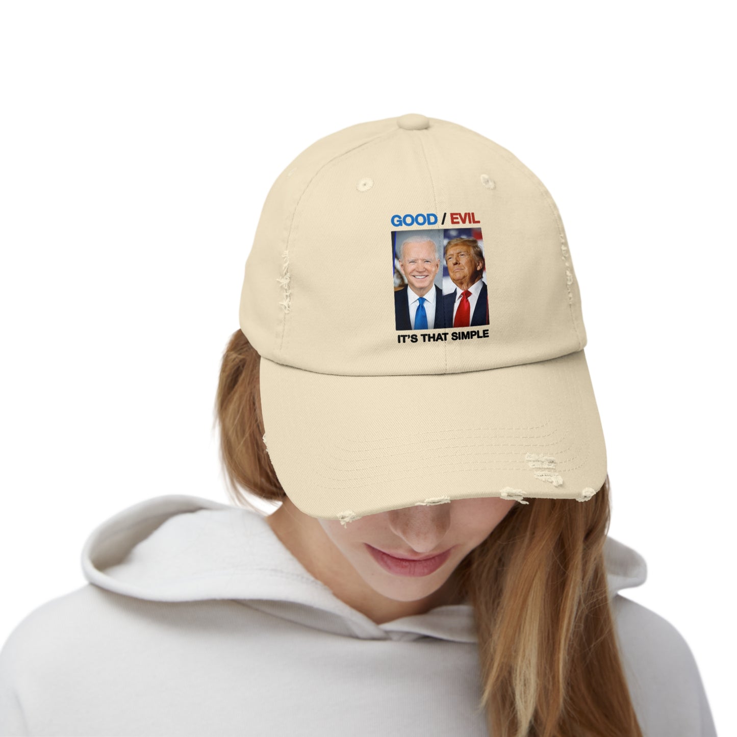 Good/ Evil Unisex Distressed Cap