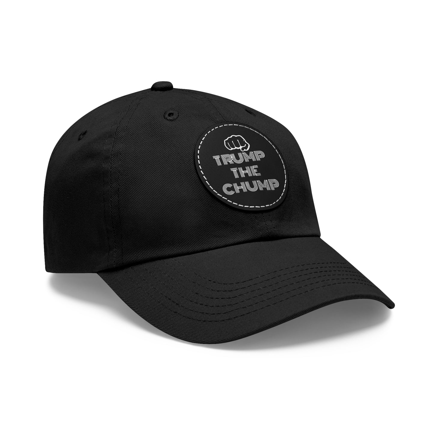 Trump The Chump Hat with Leather Patch (Round)