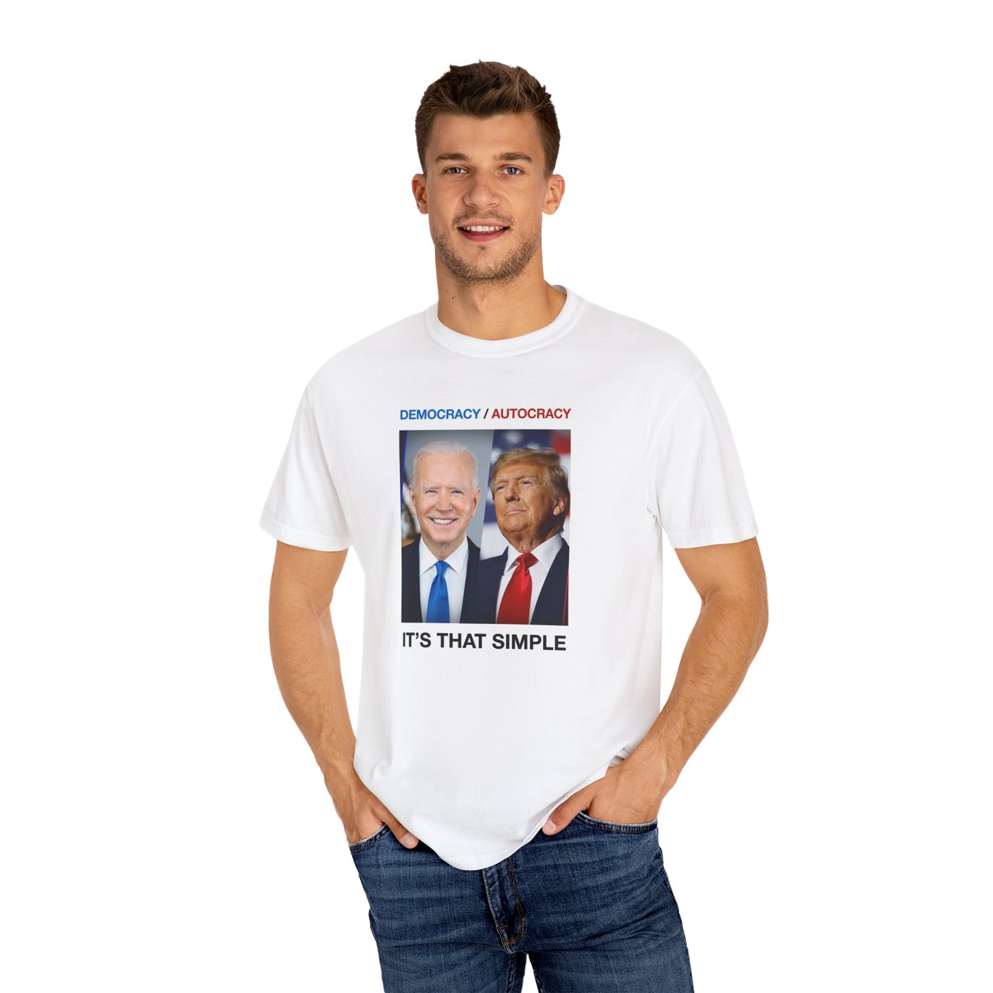 Democracy/ Autocracy 2024 Unisex Garment-Dyed T-shirt